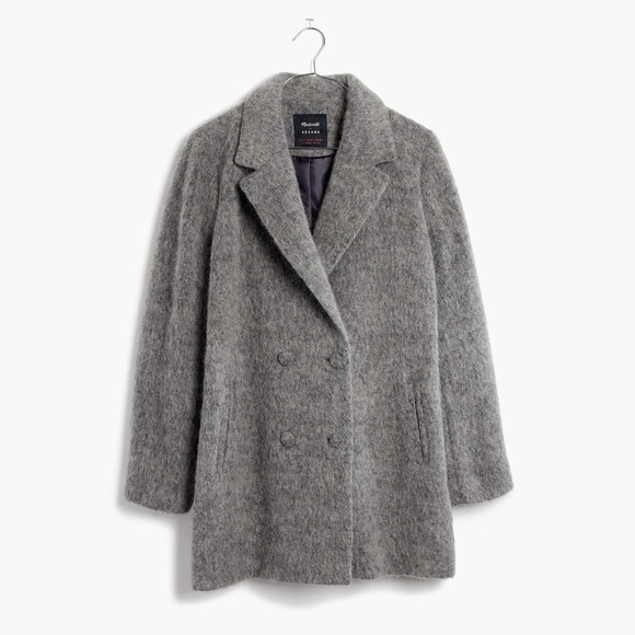 Sezane x Madewell Octave Wool Blend Longline Double Breasted Blazer Coat Small - Picture 17 of 17